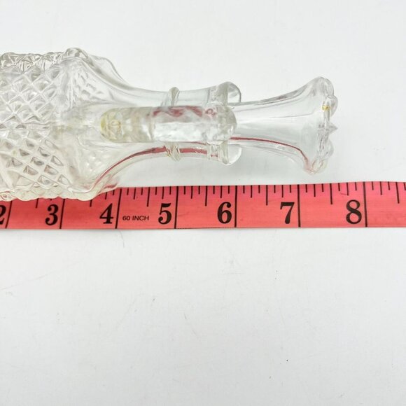 Vinegar Dispenser 7.5 x 2.5 Clear Glass Faceted Vintage - Picture 7 of 8